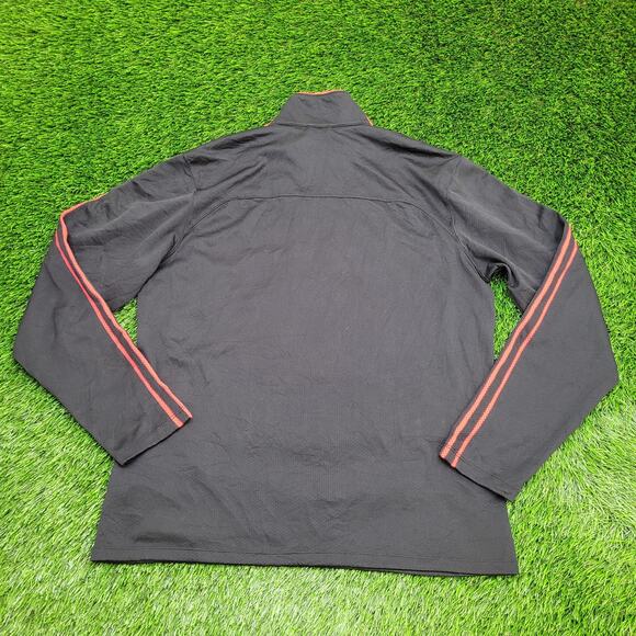NIKE Fit-Dry 1/4 Zip Track Jacket Large 23x28 Black Red - Picture 2 of 14